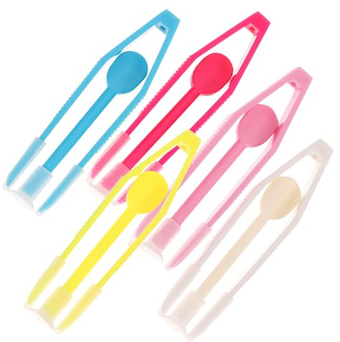 TOPPERFUN Pinzette per Lenti a Contatto Ventosa 5 Pezzi Set Multicolore per Aspirazione e Rimozione Lenti da Viaggio Compatte e Facili da Trasportare Colore Casuale