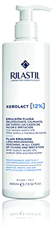 Rilastil Xerolact 12 - Crema Hidratante Corporal Queratoreguladora y Exfoliante Para Pieles Muy Secas, con Descamación o Hiperqueratosis, con Lactato Sódico, Hipoalergénico, Sin Parabenes - 400 Ml