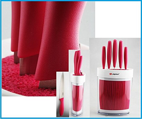 Set de 5 couteaux en céramique Alpina avec support