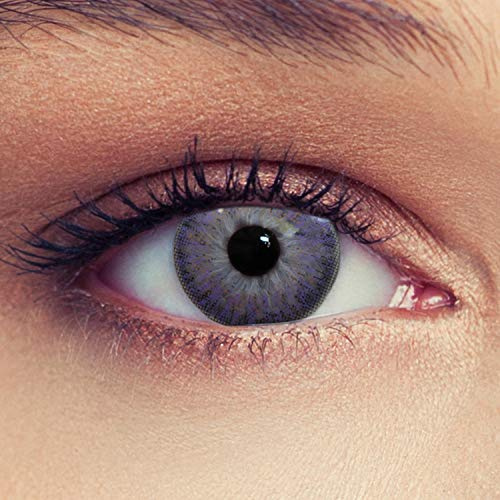 DESIGNLENSES, lila kontaktlinser, 1 par (2 st), mjuka linser, naturlig effekt, färgade månadslinser utan recept True Purple