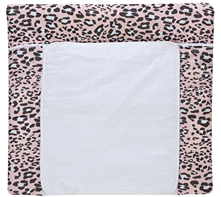 Schardt - Wickelauflage Leo Pink 80x75cm - Wickelunterlage mit Abnehmbaren Frotteebezug und weicher Polsterung - leichte Reinigung - 100% Baumwolle