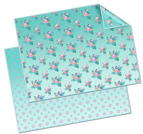 Mikrofiberdukar – Rengöringsdukar för Glasögon med Motiv i olika Kombinationer (Flamingo, 2 Pack 30 x 40 cm)