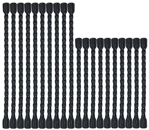 ITROLLE 20PCS (10PCS 4-inch and 10PCS 6-Inch) Cable Zip Ties Bendable Rubber Twist Ties Cable Ties Reusable Rubber Twist Ties Bendable Cable Ties for Bundling Organizing and Holding, Black