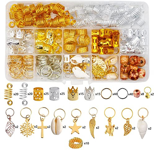 238 Pièces Aluminium Dreadlocks Accessoires, Bijoux Cheveux Tresse, Bijoux De Tresse De Cheveux En Aluminium, Bijoux De Tresse De Cheveux Pour Décoration Pendentifs Cheveux Tressés