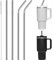 QHFlashbuy Pajitas de Acero Inoxidable,4 Piezas Pajitas de Metal Reutilizables con 1 Pinceles de Limpieza para Batidos,Cócteles,Batidos,Zumos 31 cm