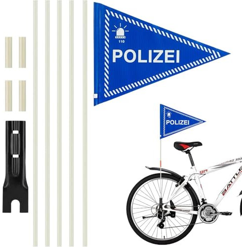 Fahrradfahne für Kinder Sicherheitswimpel Fahrrad Kinderfahrrad Fahne Fahrradwimpel 150 cm Flagge mit Montagehalterung geeignet für Anhänger, Roller oder Karts (blau)