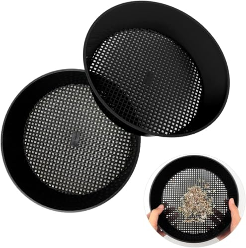 TAIZER Setaccio da Giardino, 2 Pezzi Colino da Giardino Strumento con Setaccio per Terreno in Plastica per Giardino Sabbia Pavimento Sabbia Terra Colino a Rete per Giardinaggio Piante Green