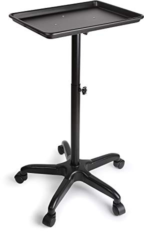 Professional Salon Tattoo Instrument Plateau Chariot Roulant Support Mobile Hauteur Réglable Plateau de Rangement pour équipement de Salon et Spa Noir