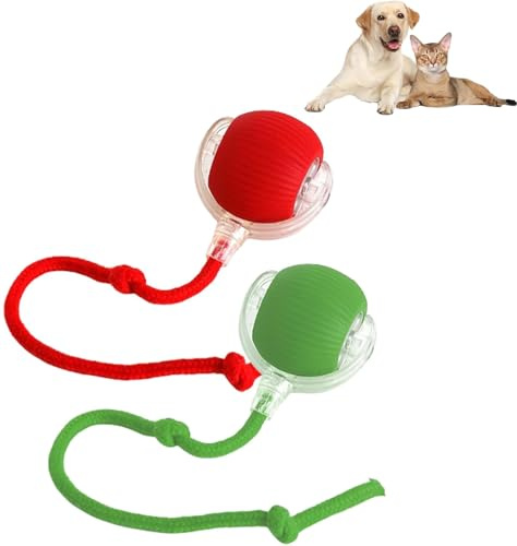 Hardware Tribe Automatisk rullboll, rullboll för katter och hundar, automatisk tuggboll, för katter och hundar, uppladdningsbar elektrisk boll för katt, interaktiv kattboll