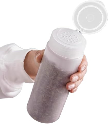 Contenitori per condimenti, barattoli riutilizzabili, 6 x 6 x 16,3 cm, coperchio shaker da 600 ml, capacità trasparente, per organizzare polveri, spezie, glitter, armadietti da cucina e cassetti