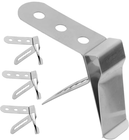 NUOBESTY 4pcs Kitchen Tools Thermometer Temperature Probe Holder for Pot Probe Clamp for Bbq Clip Holder Kitchen Cooking Clip Meat Non-scratch Pot Cooking Clamp Silver