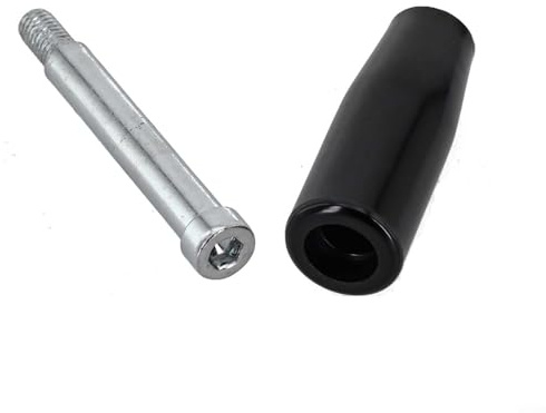 Yuanpgky Poignée rotative pour fraiseuse, tour et meuleuse | Volant à tige filetée mâle M6/M8/M10 | Construction en plastique et métal | Noir et argent (M8 x 63)