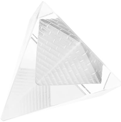 Walfront kristallpyramid kvarts stensnideri premiumfigur, utsökt dekorativ pappersvikt för hem och kontor, symbol för lycka och tur, handgjord K5 vit kristall 4 cm