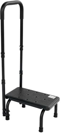 Duoruameng Sgabello con maniglia, regolabile in altezza a 5 marce, scaletta con pedana antiscivolo, base per vasca da bagno per anziani, adulti e bambini in cucina, vasca da bagno, letto (bianco)