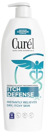 Curel Itch Defense Calming Body Lotion, Moisturizer for Dry, Itchy Skin, Body and Hand Lotion, with Advanced Ceramide Complex, Pro-Vitamin B5, Shea Butter, 20 Oz