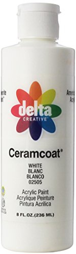 Plaid:Delta Ceramcoat Acrylic Paint 8oz-White-Semi-Opaque, Other, Multicoloured, 6.57 x 6.82 x 18 cm