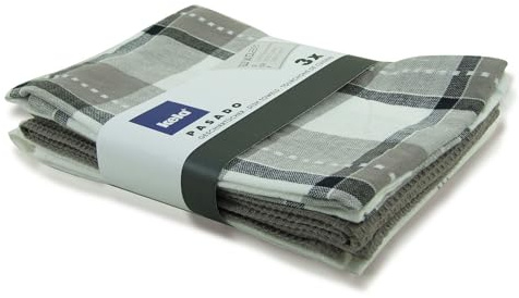 Kela Geschirrtuch-Set 15961 100 % Baumwolle, 65 x 45 cm, 3-tlg., Pasado, Grau