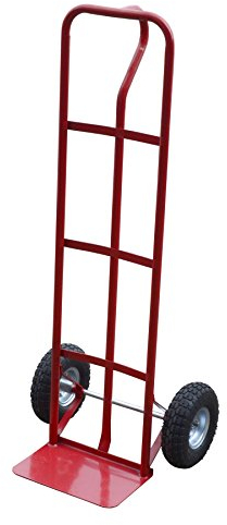 AB Tools Sack Truck 600lb With Pneumatic Wheels Red Steel Hand Trolley Stacker Truck