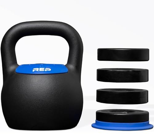Rep Fitness Adjustable Kettlebell | 24 kg | Weight Set for Home Gym | Strength Training Equipment for Men & Women | Compact Steel Bell with Ergonomic Handle