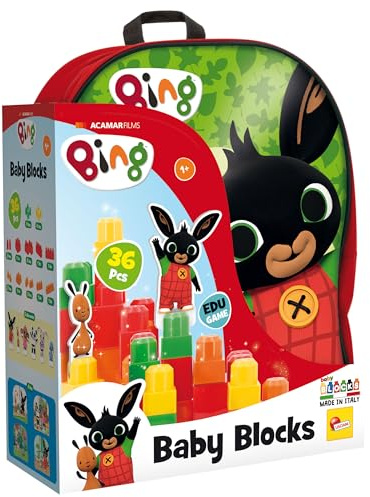 Liscianigiochi- Bing Zainetto Costruzioni Baby Gioco per Bambini, Colore Rosso, size#1.value, 76611
