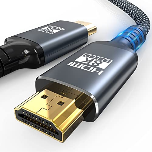 Eareyesail 8K HDMI 2.1 Cable 1M,48Gbps Ultra High Speed Gaming Braided Cables Support 8K@60HZ/4K@120Hz,eARC,Dynamic HDR,HDCP 2.2/2.3,3D,VRR for 120fps Monitor PS5/PS4/X-Box/Roku TV/RTX3080/3090