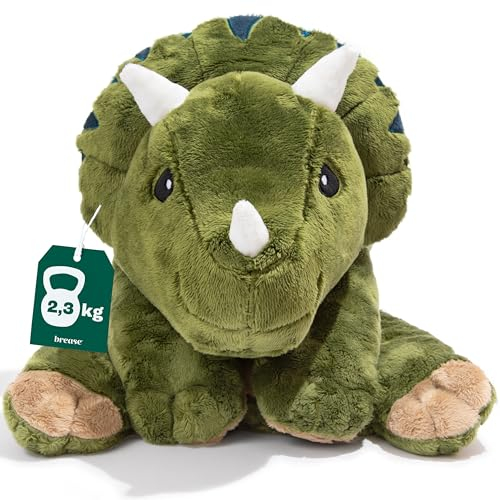 Brease Weighted Stuffed Animal, 2,3 kg – Gewicht Kuscheltier Plüsch-Dino für sanfte Umarmungen und ruhige Zeiten, kuscheliger Begleiter für Kinder & Erwachsene, ideales schweres Kuscheltier für alle