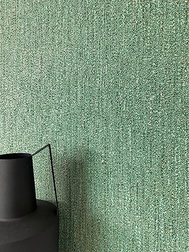 Newroom Tapete Grün Vlies Strukturtapete - Modern Glamour Glanztapete Unifarbe für Wohnzimmer Schlafzimmer