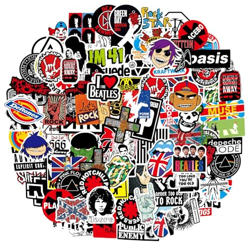 204 st vintage rockband klistermärken klistermärken | Punk cool vinyl vattentät cykel klistermärke, PC resväska för bärbar dator gitarr bagage bil motorcykel skateboard