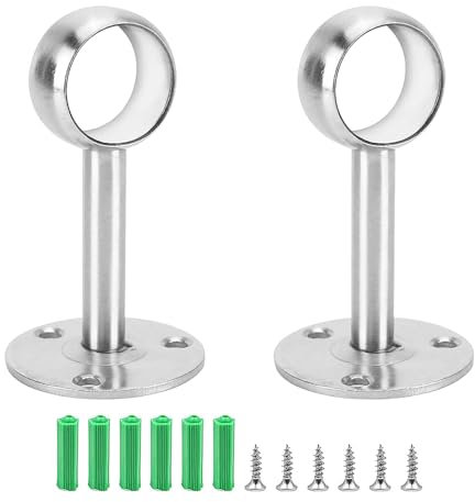 Alnicov 2PCS 22mm Support de Tringle à Rideau, Support de Tringle à Linge, Support de Tringle de Plafond, Support de Tringle de Garde-Robe en Acier Inoxydable, adapté à la Salle de Bain