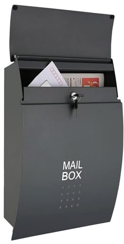 LMXRYPD Stainless Steel Mailboxes with Window & Lock Wall Mount Mail Box with Double Doors, Newspaper, Magazine Mailboxes for Outside(Grey)
