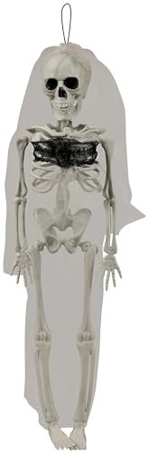 FIESTAS GUIRCA | Skelett Braut Hängefigur (43 cm) - Halloween Dekoration für Partys und Feiern - Ideal für gruselige Atmosphären und Skelett-Themen - Weiß