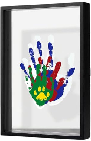 Erinnerungs-Set für Handabdrücke, transparentes Bastel-Set, Handabdruck-Set, Handabdruck-Rahmen, Bastelset für Familienhandabdruck, Rahmen-Set