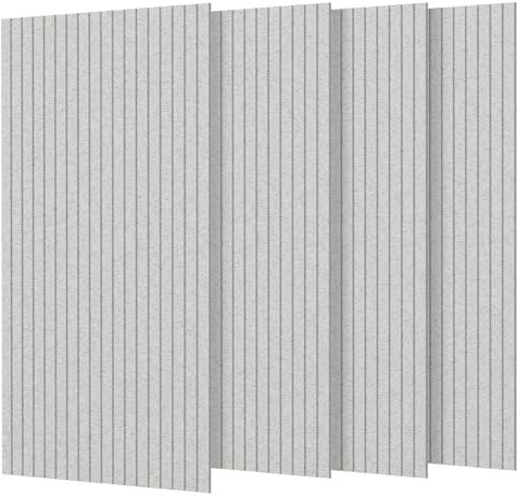 Rdutuok 4 Stücke Akustikplatten,120x60x0.9 cm Kante Hochdichte Akustik Panel Schallschutzpaneele Schallabsorber Schallschutz für Tonstudio, Büro,Studio und Wanddekoration,Silbergrau