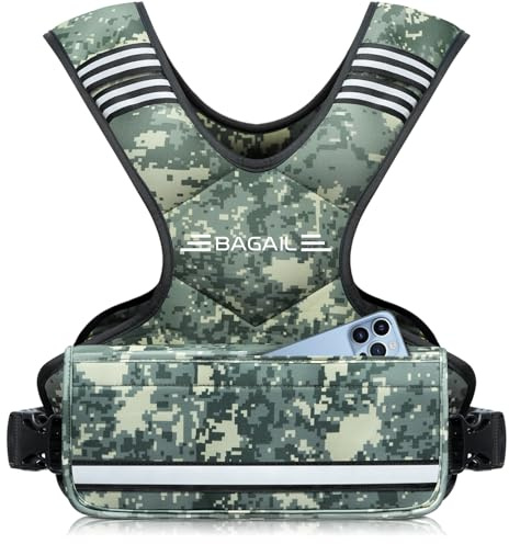 BAGAIL Chaleco Lastrado Ajustable para Entrenamiento de Fuerza, Bolsas de Arena de Hierro Extraíbles, Talla de Busto Ajustable, Chaleco de Fitness Resistente para Hombre y Mujer