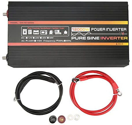 2 000 W ren sinus, överbelastningsskydd, utgångsspänning, för RV-båtyacht solpanel, med dubbel digital display, DC till AC växelriktare (DC24V)