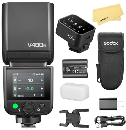 Godox V480N V480 N TTL Camera Flash with Godox X3-N X3N Flash Trigger for Nikon Camera Flash Speedlite Light,GN50,2.4G HSS 1/8000s,1.7s Recycle Time,650 Full-Power Flashes