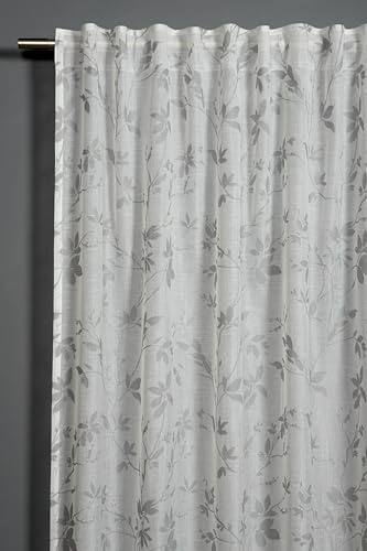 Sehlbach Tenda pronta per l'uso con fettuccia, Brunito, Grigio, 140 x 175 cm, Traslucida, Coprente, Certificato Oeko-Tex, Drappeggio perfetto, Occhielli nascosti