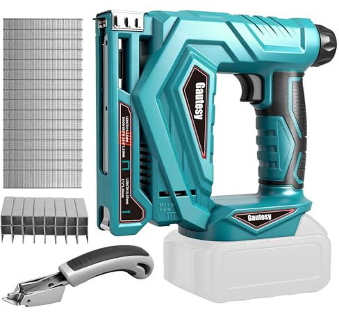 Cordless Nail Gun Compatible with Makita 18V Battery,2 in 1 Brushless Nail Gun/Staple Gun with 1000 Nails and 1000 Staples for Upholstery,Carpentry and Woodworking Projects(No Battery)