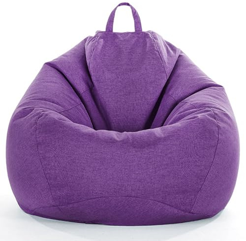 Funda para puf de lino lavable para sala de estar, dormitorio, balcón, elegante diseño rosa para decoración moderna