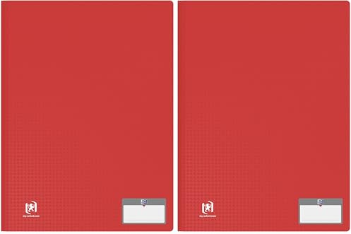 OXFORD Protège-Documents Memphis A4 60 vues / 30 pochettes Couverture Polypro Rouge (Lot de 2)