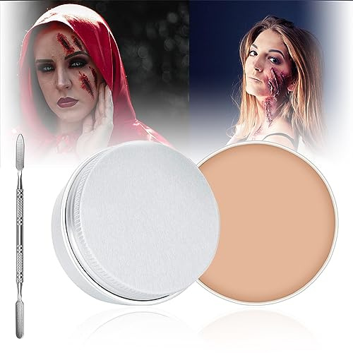 Cera per Trucco, FainFun 50g Cera Make Up con Spatola, Cicatrici Finte per Mardi Gras, Mascherata