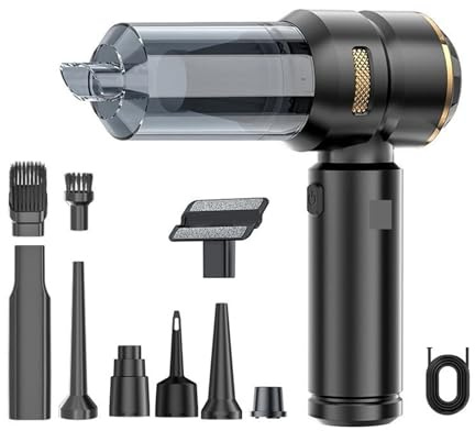 Genérico Aspirador inalámbrico portátil, Potente Aspirador de Mano, Adecuado for Uso doméstico y en Coche(Black)