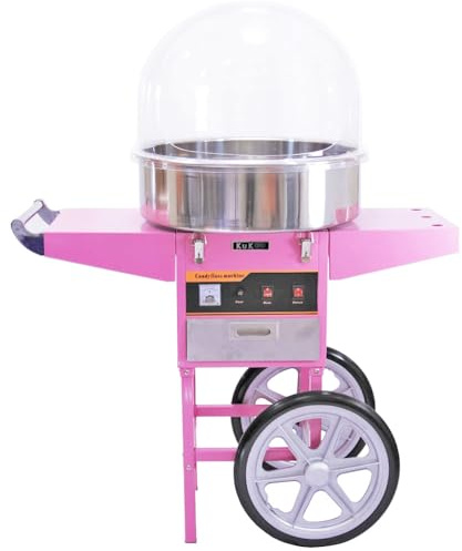 KuKoo - Macchina per Zucchero Filato con Cupola Protettiva e Carrello