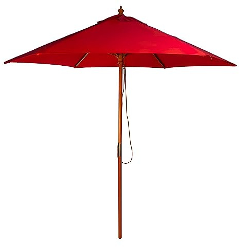 BrackenStyle Wooden Centre Pole Garden Parasol – Machine Washable UV Blocking Outdoor Umbrella for Patio Use
