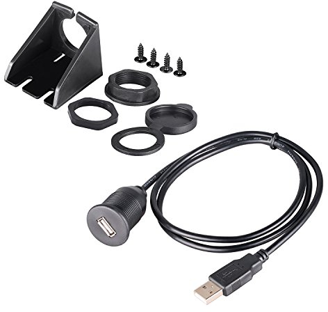 baolongking USB Panel Flush Mount Cable - USB 2.0 Extension Dash Flush Mount Cable, Panel Mount Cable, For Car, Boat, Motorcycle-2m