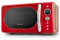 Grunkel - Microondas de 20L de capacidad MW-20 con diseño vintage y 5 niveles de potencia - Función de descongelación y temporizador - 700W (Rojo Digital)