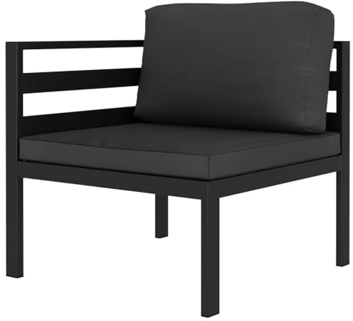 vidaXL Hörnsits till modulsoffa 1 st med dynor aluminium antracit