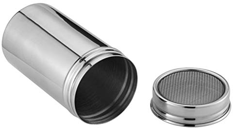 Powder Sugar Shaker with Lid for Kitchen Baking Cooking- Stainless Steel Fine Mesh Shaker Cinnamon Icing Sugar Powder Cocoa Flour Chocolate Coffee Sifter Sprinkler Dredgers