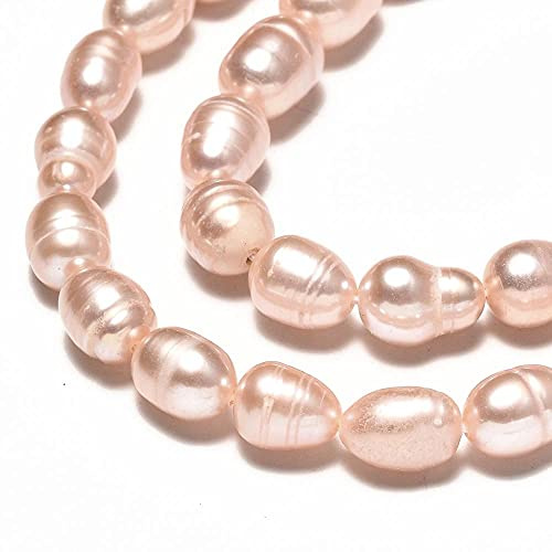 Perle d'acqua dolce, perle coltivate da 8 mm, pietre di albicocca, grani di riso, naturali, ovali, barocchi, perle di conchiglia, perle da infilare, perline freshwater Pearl