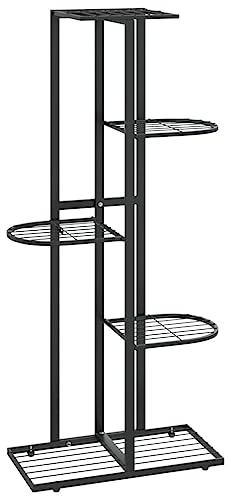 vidaXL Blumenständer 5-Etagen Blumentreppe Pflanzenständer Blumenregal Pflanzentreppe Pflanzregal Blumenbank 43x22x98cm Schwarz Metall